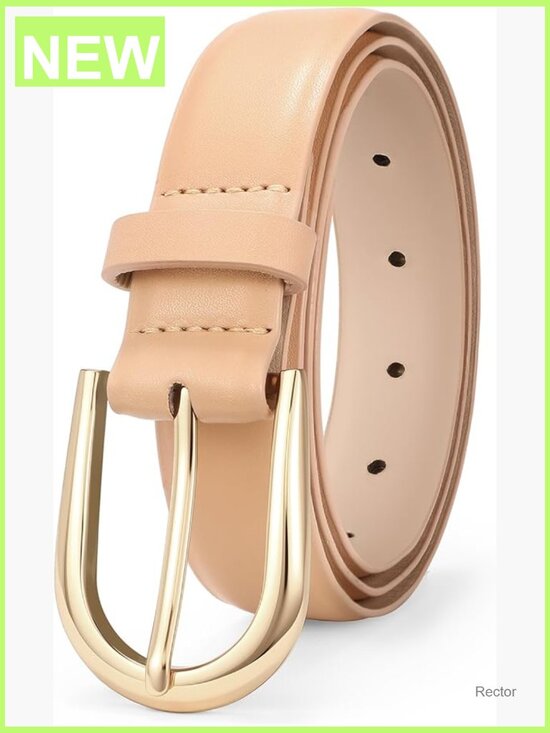 Gold Buckle Faux Leather Belt for Jeans Pants Dress Waist Belt Women main image 7